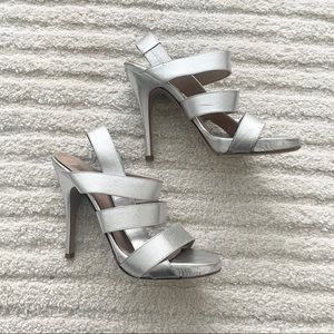 Valentino silver metallic heels